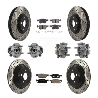 Kit de plaquettes de Rotor de frein revêtues de roulement de moyeu avant et arrière (10 pièces) pour Lincoln Continenta
