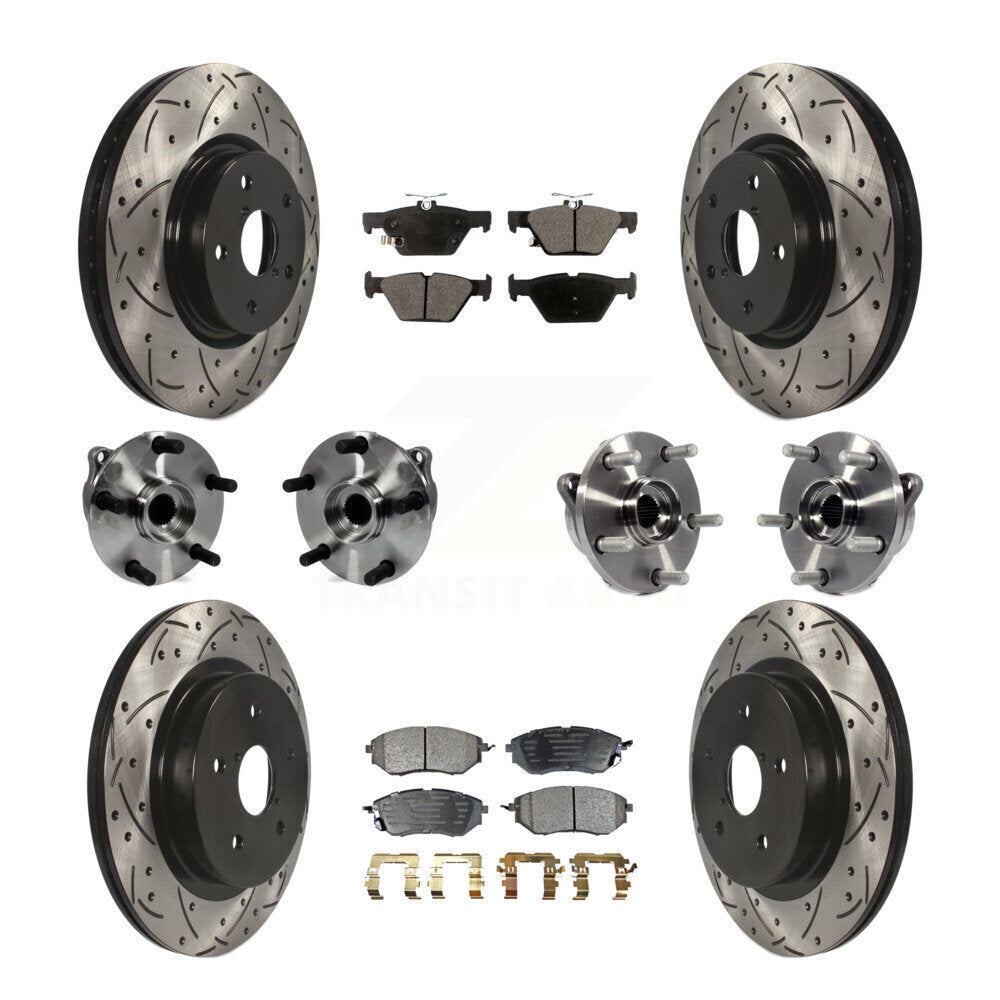 Kit de rotor et de plaquettes de frein à disque revêtus de roulement de moyeu avant et arrière (10 pièces) pour Subaru WR