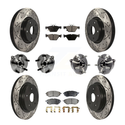 Kit de rotor et de plaquettes de frein à disque revêtus de roulement de moyeu avant et arrière (10 pièces) pour Subaru WR