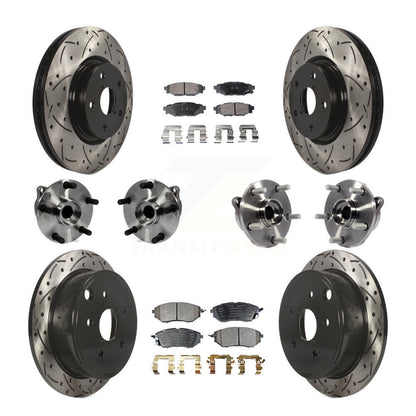 Kit de rotor et de plaquettes de frein à disque revêtus de roulement de moyeu avant et arrière (10 pièces) pour Subaru WR