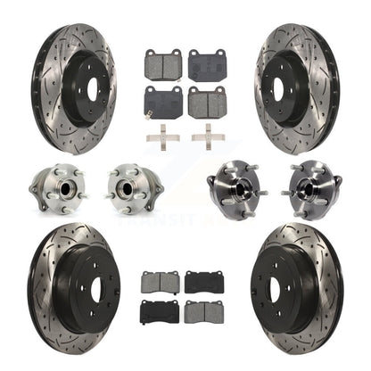 Kit de plaquettes de rotor de frein enduites de roulement de moyeu avant et arrière (10 pièces) pour Subaru Impreza WR