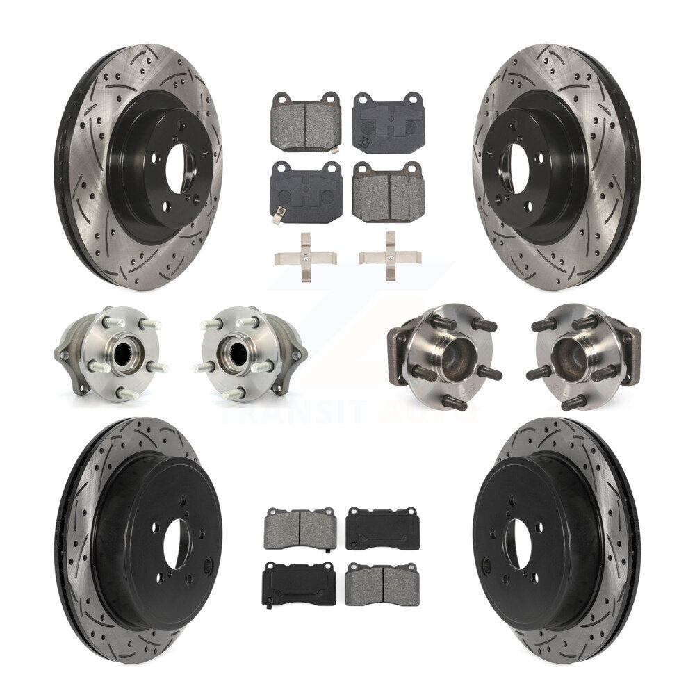 Kit de rotors et plaquettes de frein à disque revêtus de roulement de moyeu avant et arrière (10 pièces) pour Toyota 8