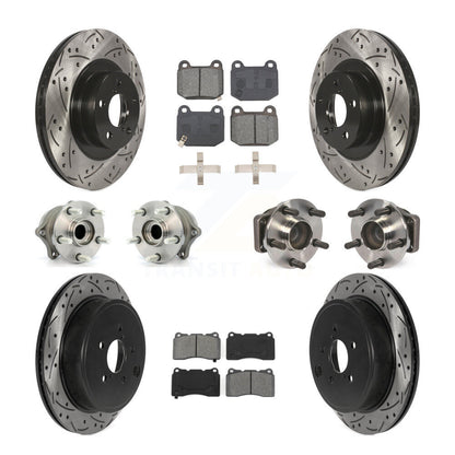 Kit de rotors et plaquettes de frein à disque revêtus de roulement de moyeu avant et arrière (10 pièces) pour Toyota 8