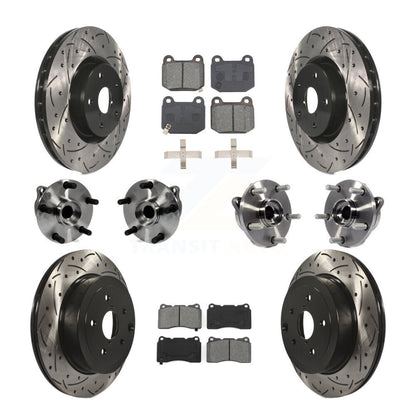 Kit de plaquettes de rotor de frein enduites de roulement de moyeu avant et arrière (10 pièces) pour Subaru Impreza WR