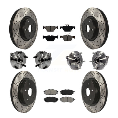 Kit de rotor et de plaquettes de frein à disque revêtus de roulement de moyeu avant et arrière (10 pièces) pour Subaru WR