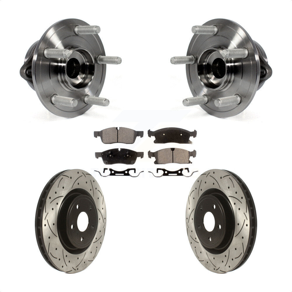 Kit de plaquettes de Rotor de frein, ensemble de roulements de moyeu avant, fente de perçage, pour Dodge Durang