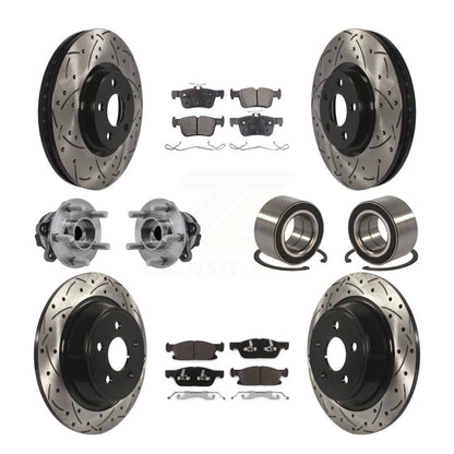 Kit de plaquettes de rotor de frein enduites de roulement de moyeu avant et arrière (10 pièces) pour Ford Edge FW 2015
