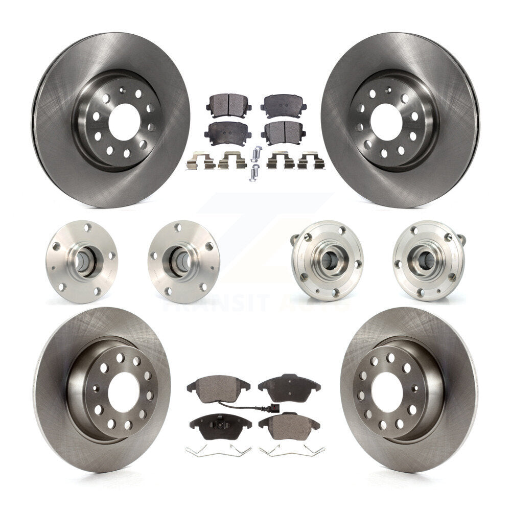 Kit de Rotor et de plaquettes de frein, roulement de moyeu avant et arrière (10 pièces) pour Volkswagen GTI Audi A