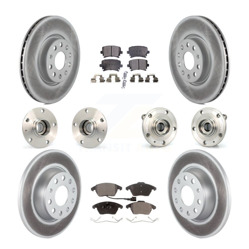 Kit de plaquettes de Rotor de frein enduites de roulement de moyeu avant et arrière (10 pièces) pour Volkswagen GTI Aud