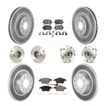 Kit de plaquettes de Rotor de frein enduites de roulement de moyeu avant et arrière (10 pièces) pour Volkswagen GTI Aud