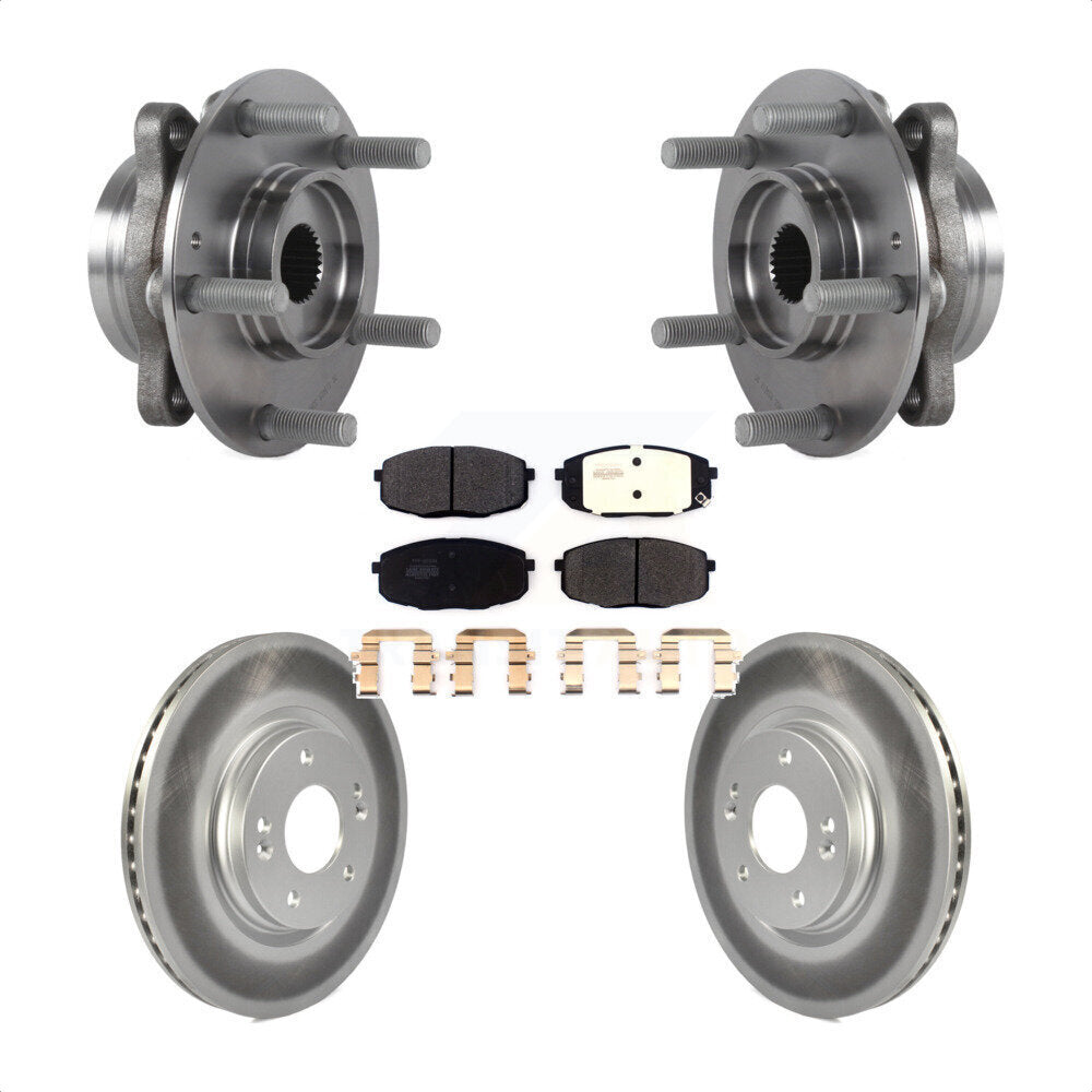 Ensemble de roulement de moyeu avant, Rotor de frein et plaquettes revêtus, Kit pour Kia Forte 2020 1.6