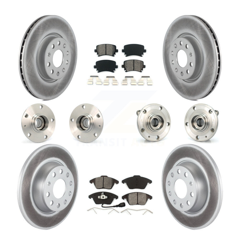 Kit de plaquettes de Rotor de frein enduites de roulement de moyeu avant et arrière (10 pièces) pour Volkswagen GTI Aud