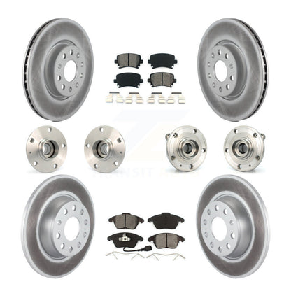 Kit de plaquettes de Rotor de frein enduites de roulement de moyeu avant et arrière (10 pièces) pour Volkswagen GTI Aud