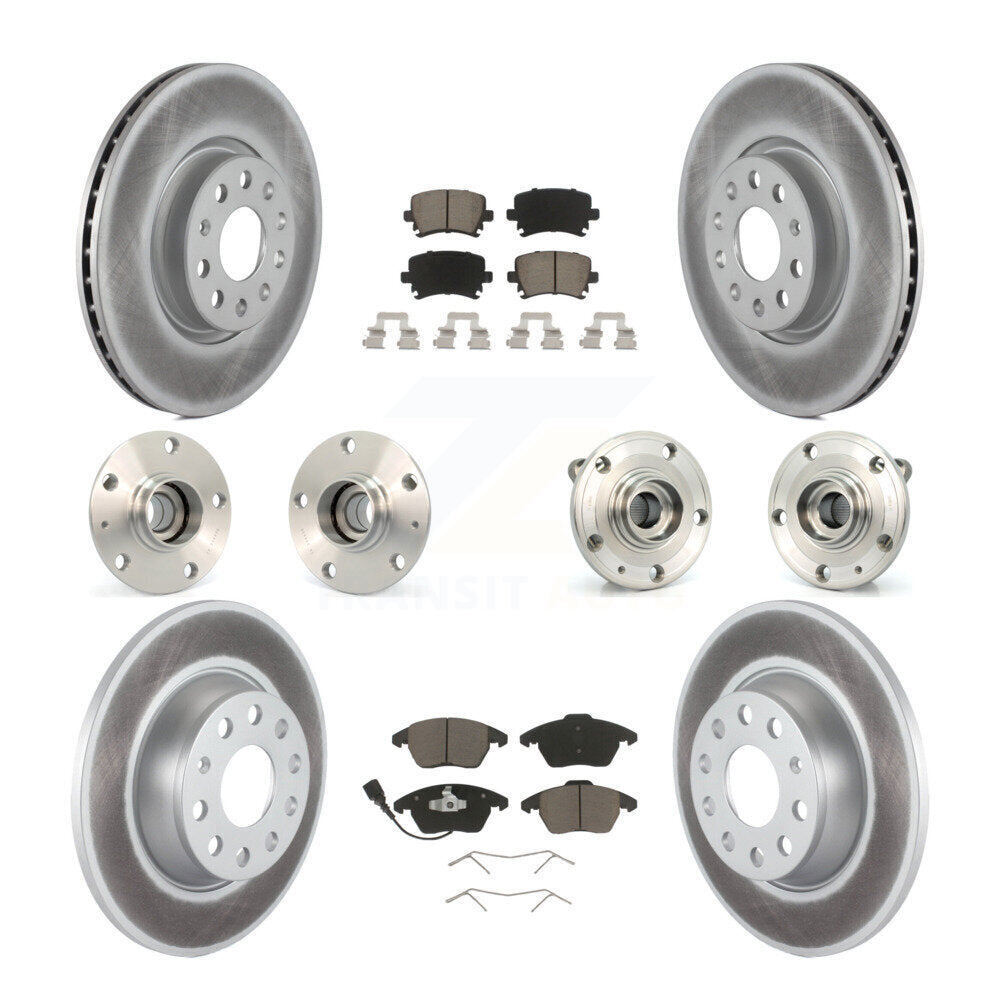 Kit de plaquettes de Rotor de frein enduites de roulement de moyeu avant et arrière (10 pièces) pour Volkswagen GTI Aud