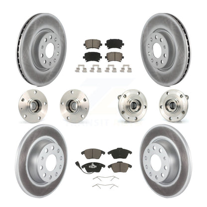 Kit de plaquettes de Rotor de frein enduites de roulement de moyeu avant et arrière (10 pièces) pour Volkswagen GTI Aud