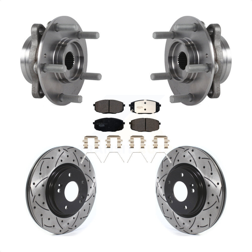 Kit de plaquettes de Rotor de frein, roulement de moyeu avant, fente de perçage revêtue, pour Kia Forte 2020 1.6