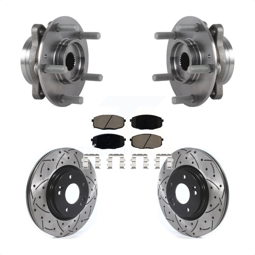 Kit de plaquettes de Rotor de frein, roulement de moyeu avant, fente de perçage revêtue, pour Kia Forte 2020 1.6