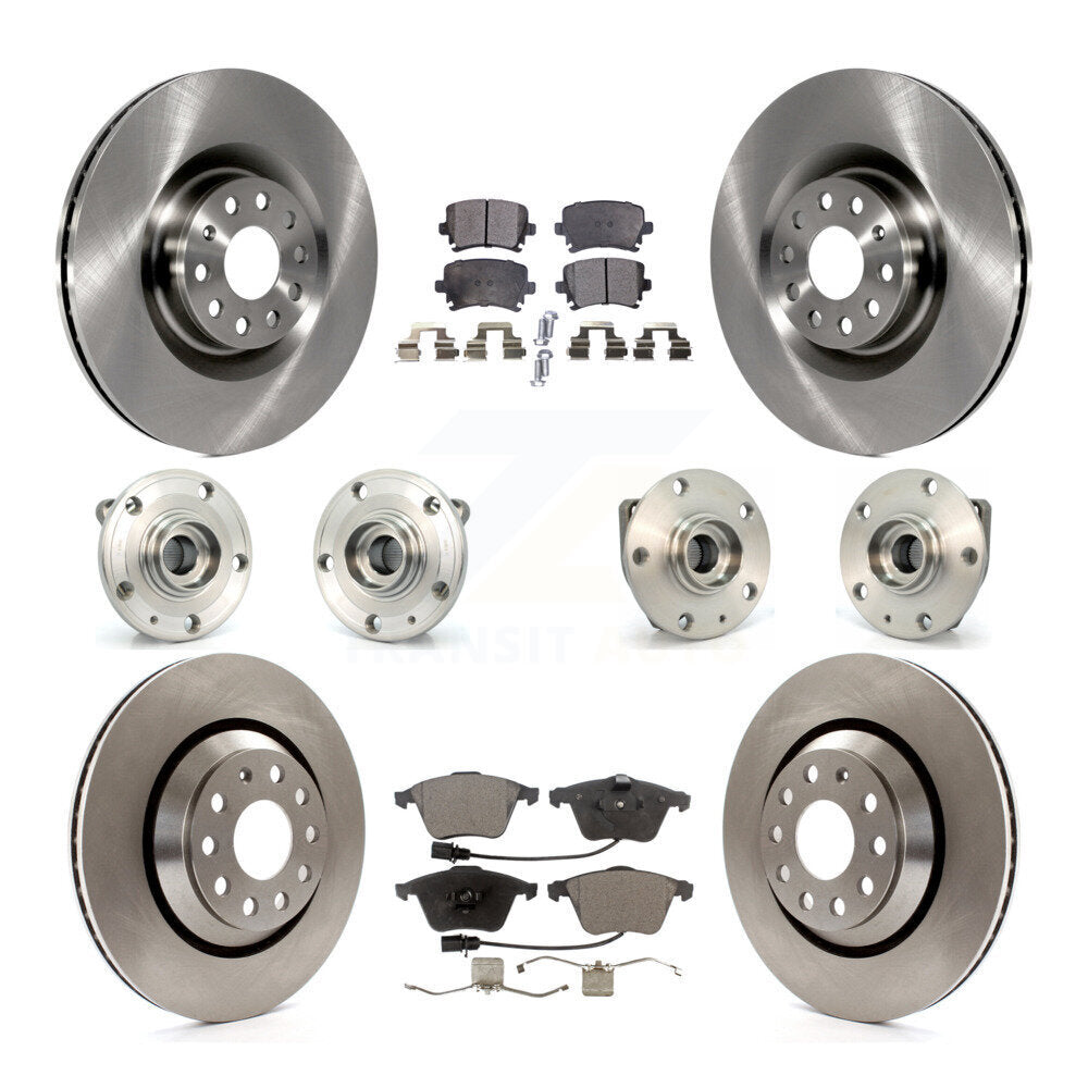 Kit de rotors et plaquettes de frein à disque, roulements de moyeu avant et arrière (10 pièces) pour Volkswagen R3