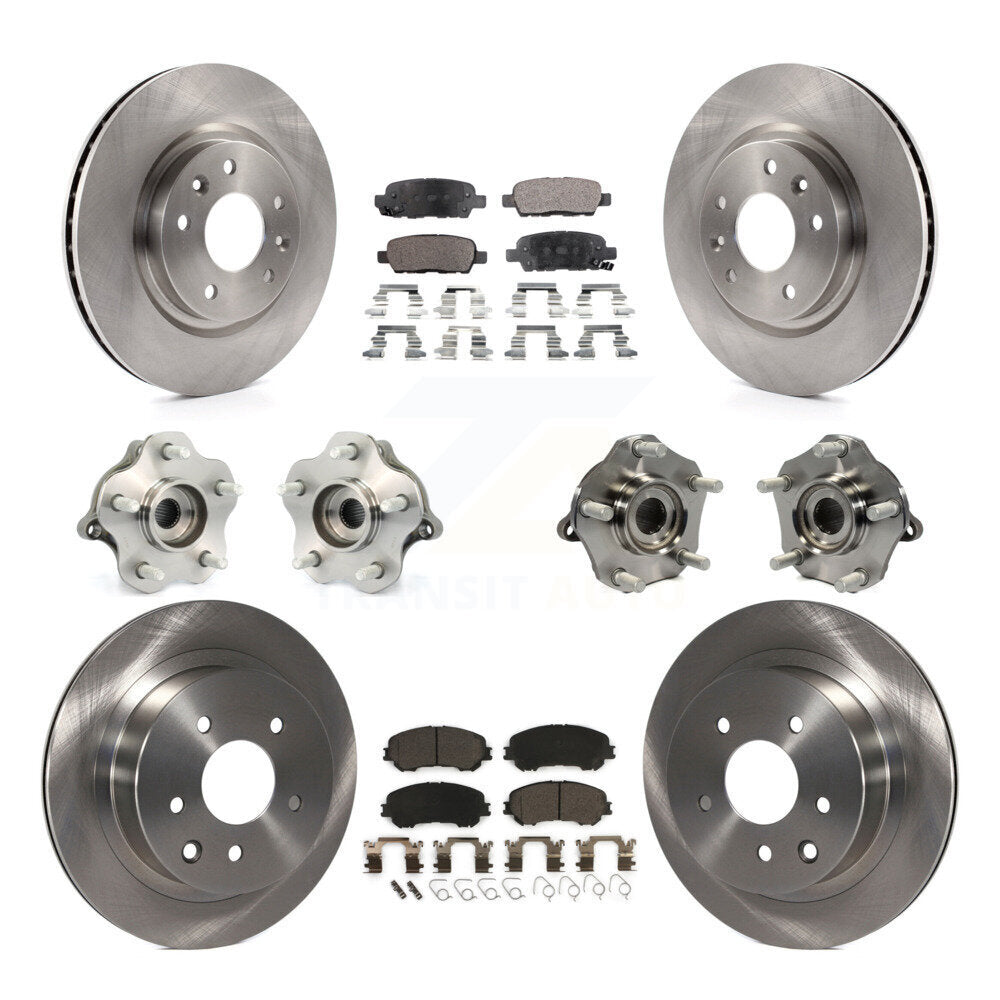 Kit de plaquettes de Rotor de frein à disque, roulement de moyeu avant et arrière (10 pièces) pour Nissan Rogue AW 2014