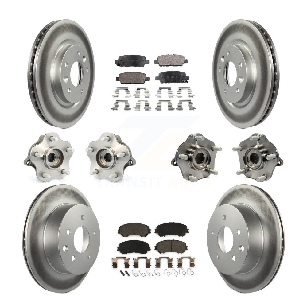 Kit de plaquettes de rotor de frein, roulement de moyeu avant et arrière (10 pièces) pour Nissan Rogue AW 2014