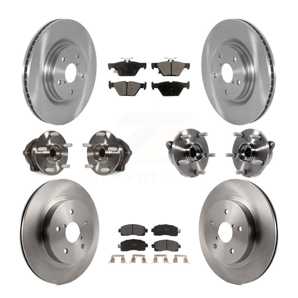 Kit de plaquettes de Rotor de frein à disque, roulement de moyeu avant et arrière (10 pièces) pour Subaru Outback Legac