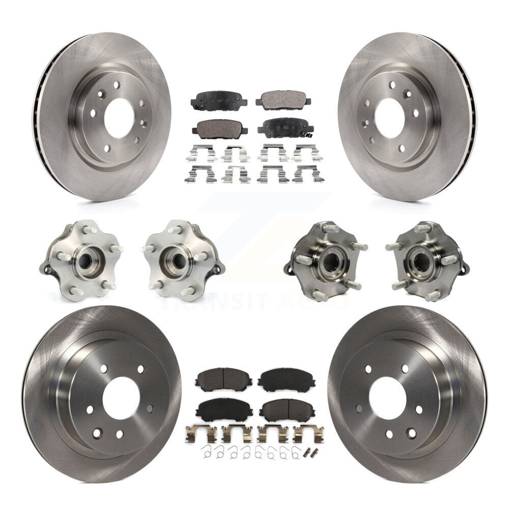 Kit de plaquettes de Rotor de frein à disque, roulement de moyeu avant et arrière (10 pièces) pour Nissan Rogue AW 2014