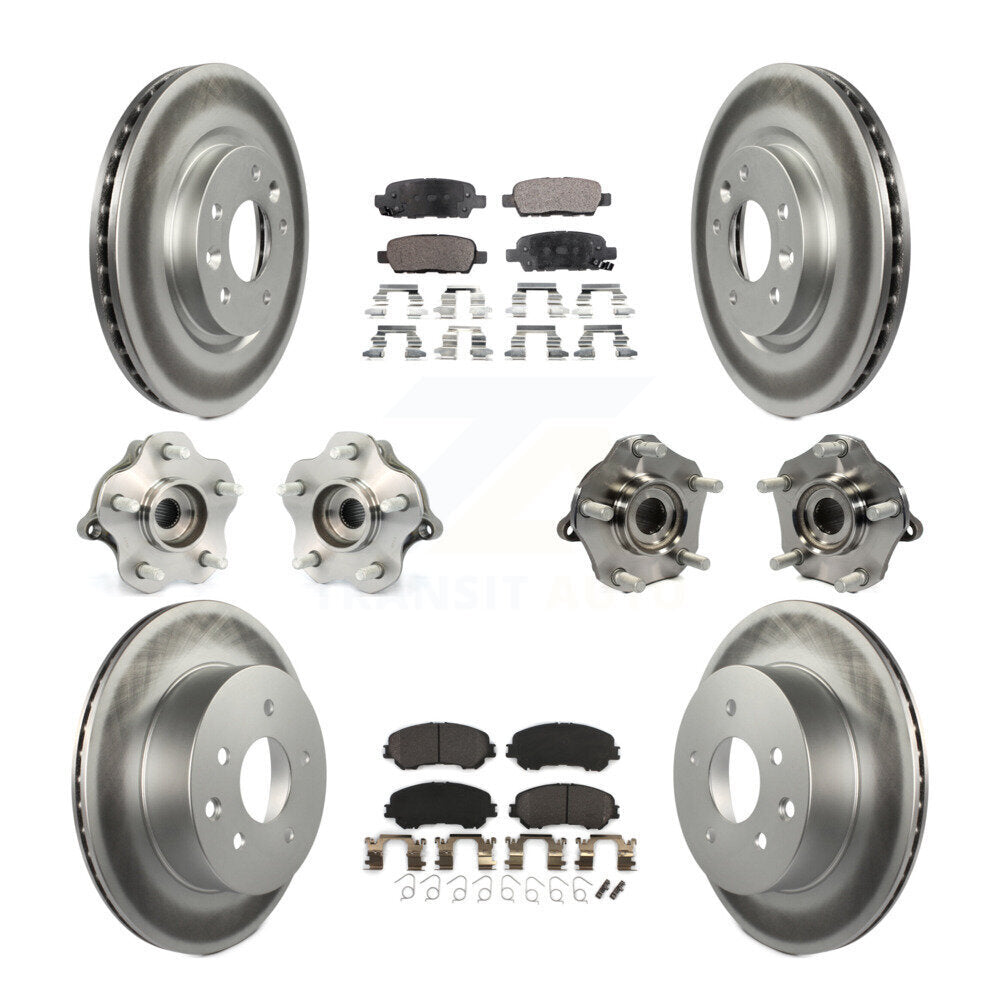 Kit de plaquettes de rotor de frein, roulement de moyeu avant et arrière (10 pièces) pour Nissan Rogue AW 2014