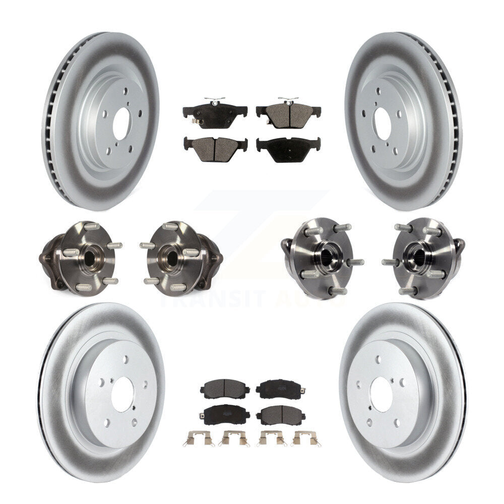 Kit de plaquettes de Rotor de frein, roulement de moyeu avant et arrière (10 pièces) pour Subaru Outback Legac