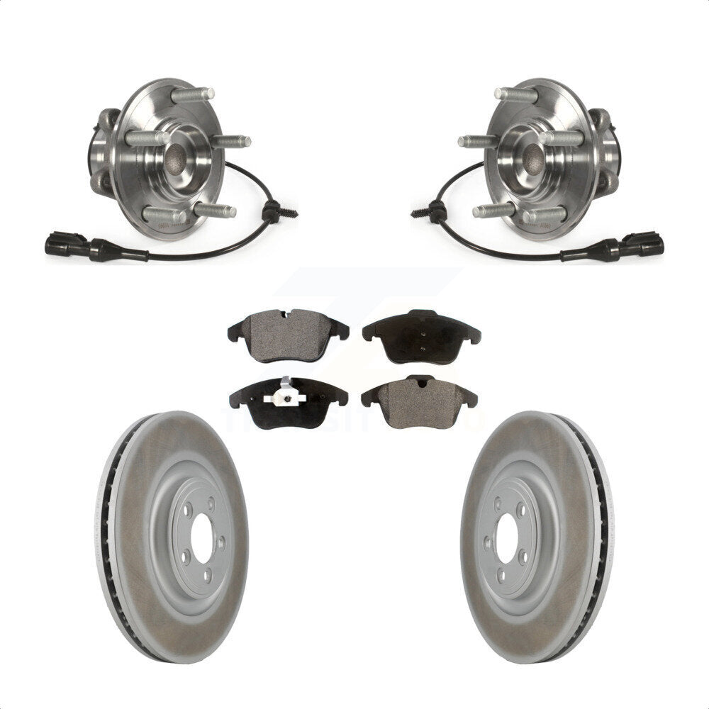 Kit de rotors et plaquettes de frein à disque enduits d'assemblage de roulement de moyeu avant pour Jaguar XF