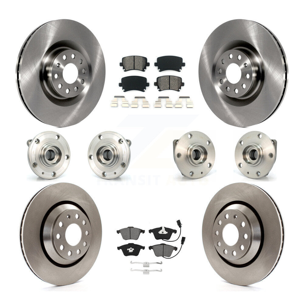 Kit de rotors et plaquettes de frein à disque, roulements de moyeu avant et arrière (10 pièces) pour Volkswagen R3
