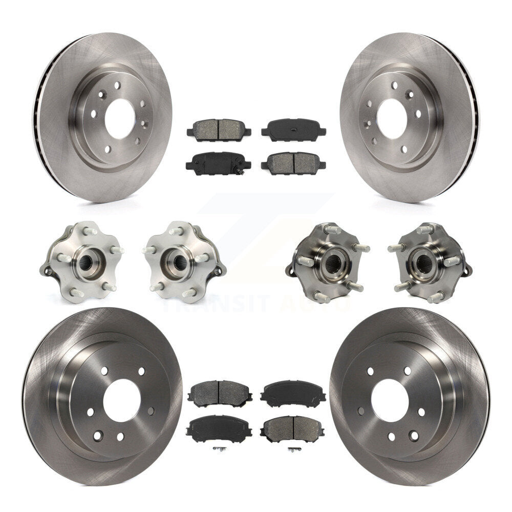 Kit de plaquettes de Rotor de frein à disque, roulement de moyeu avant et arrière (10 pièces) pour Nissan Rogue AW 2014