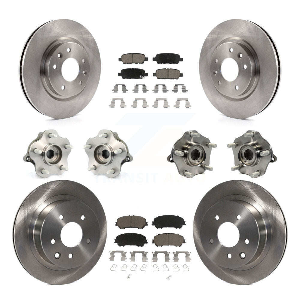 Kit de plaquettes de Rotor de frein à disque, roulement de moyeu avant et arrière (10 pièces) pour Nissan Rogue AW 2014