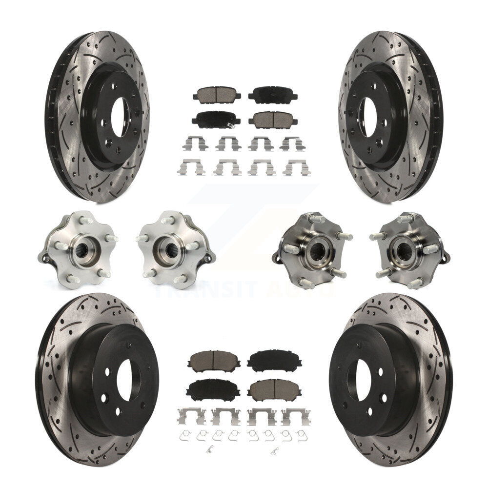 Kit de plaquettes de rotor de frein, roulement de moyeu avant et arrière (10 pièces) pour Nissan Rogue AW 2014