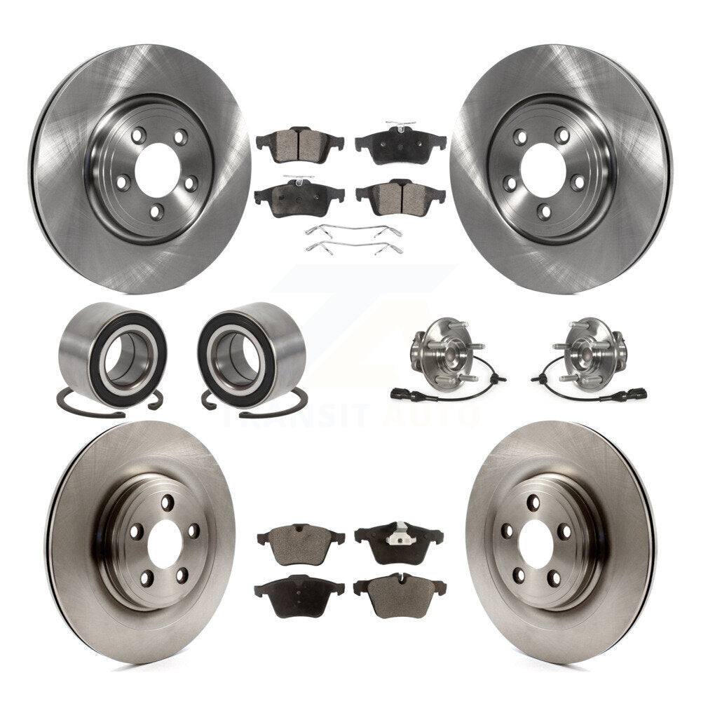 Kit de rotors et plaquettes de frein à disque, roulement de moyeu avant et arrière, 10 pièces, pour Jaguar X