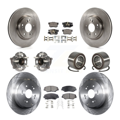 Kit de rotor et de plaquettes de frein avec roulement de moyeu avant et arrière (10 pièces) pour Honda CR-V FW 2012 – 2016