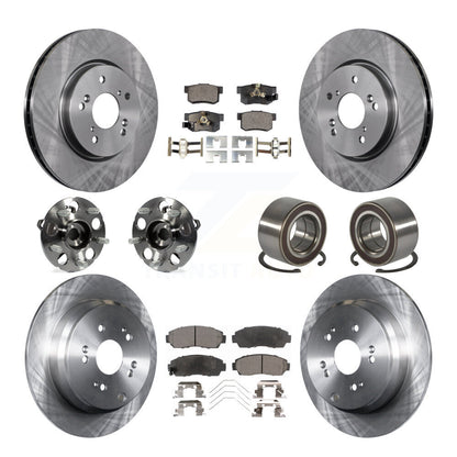 Kit de rotor et de plaquettes de frein avec roulement de moyeu avant et arrière (10 pièces) pour Honda CR-V AW 2012 – 2016