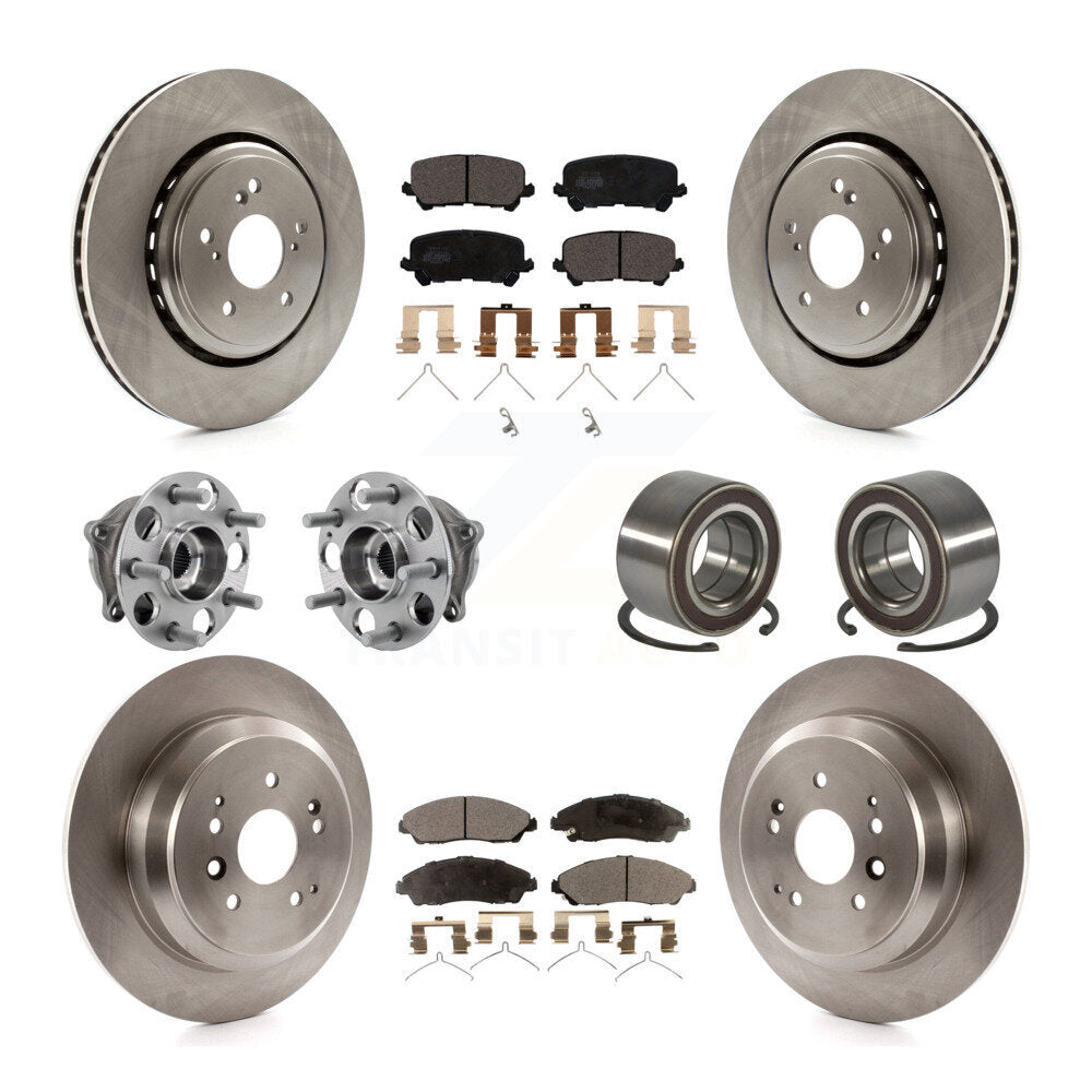 Kit de rotors et plaquettes de frein avec roulement de moyeu avant et arrière (10 pièces) pour Acura MDX AW 2014 – 2016