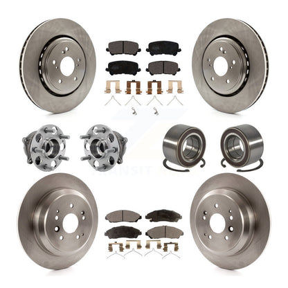 Kit de rotors et plaquettes de frein avec roulement de moyeu avant et arrière (10 pièces) pour Acura MDX AW 2014 – 2016
