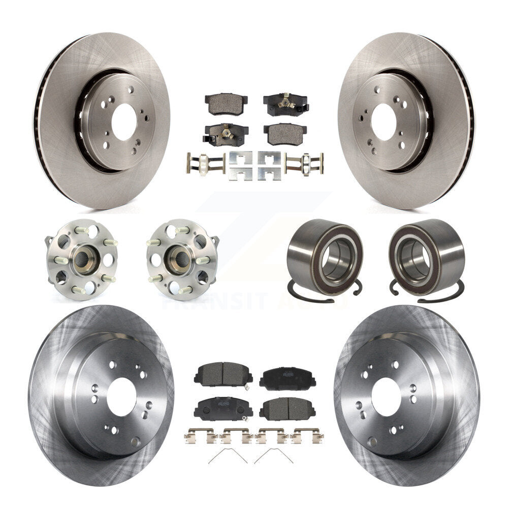 Kit de rotors et plaquettes de frein avec roulement de moyeu avant et arrière (10 pièces) pour Acura RDX AW 2017 – 2018