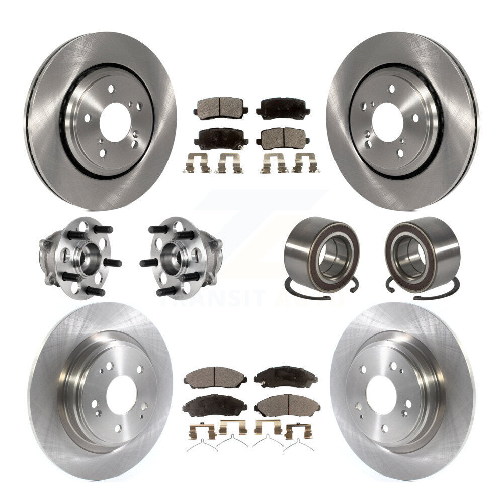Kit de rotor de frein à disque et de plaquettes en céramique, roulement de moyeu avant et arrière (10 pièces) pour Acura MD
