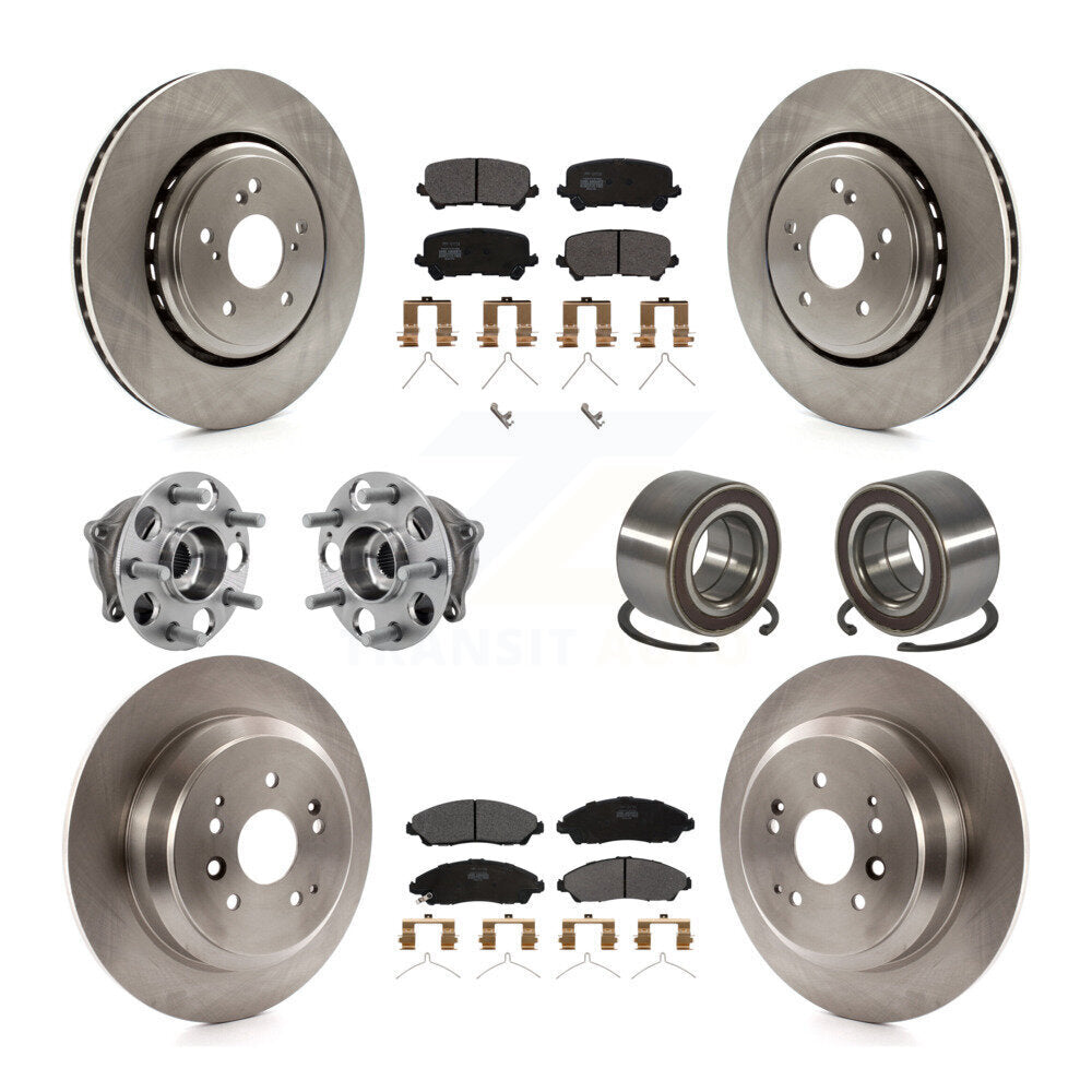Kit de rotors et plaquettes de frein avec roulement de moyeu avant et arrière (10 pièces) pour Acura MDX AW 2014 – 2016