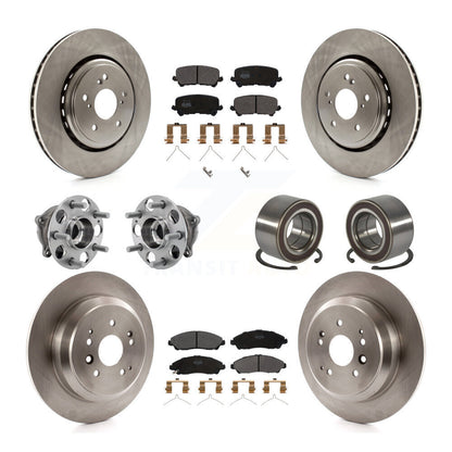 Kit de rotors et plaquettes de frein avec roulement de moyeu avant et arrière (10 pièces) pour Acura MDX AW 2014 – 2016