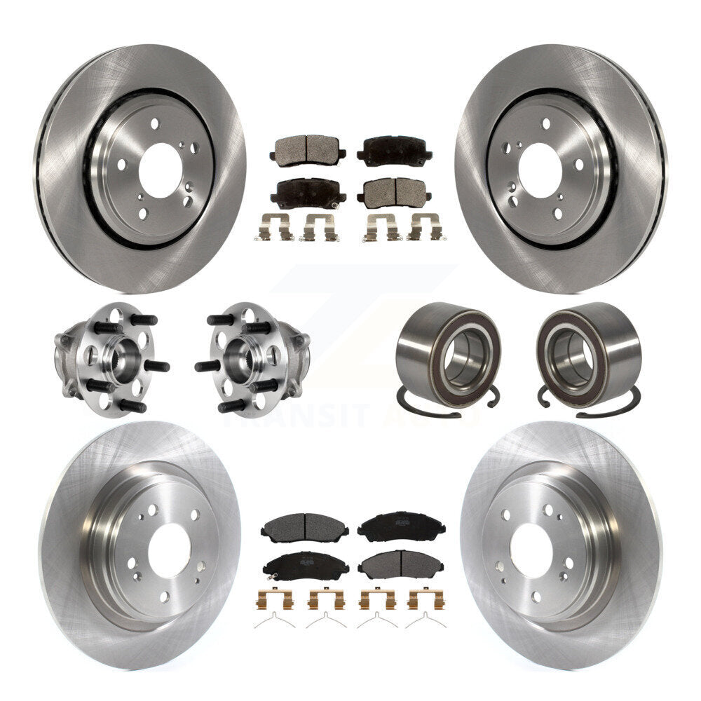 Kit de rotors et plaquettes de frein à disque, roulement de moyeu de roue avant et arrière (10 pièces) pour Acura MD