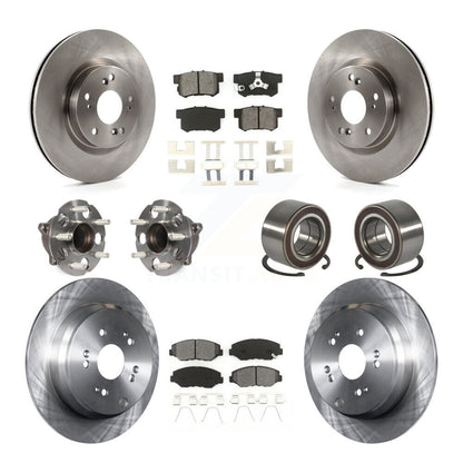 Kit de rotor et de plaquettes de frein avec roulement de moyeu avant et arrière (10 pièces) pour Honda CR-V FW 2012 – 2016
