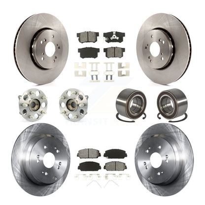 Kit de rotors et plaquettes de frein avec roulement de moyeu avant et arrière (10 pièces) pour Acura RDX AW 2017 – 2018