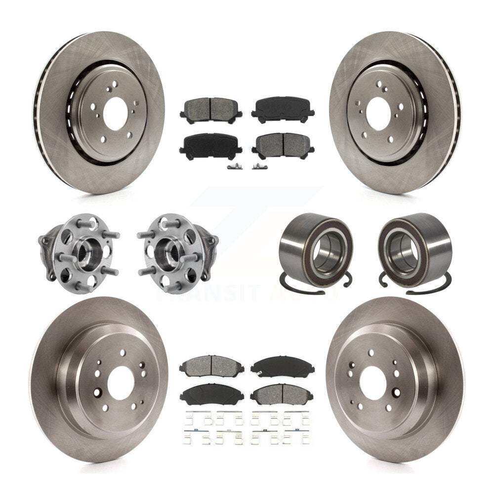 Kit de rotors et plaquettes de frein avec roulement de moyeu avant et arrière (10 pièces) pour Acura MDX AW 2014 – 2016