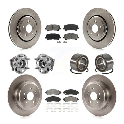 Kit de rotors et plaquettes de frein avec roulement de moyeu avant et arrière (10 pièces) pour Acura MDX AW 2014 – 2016