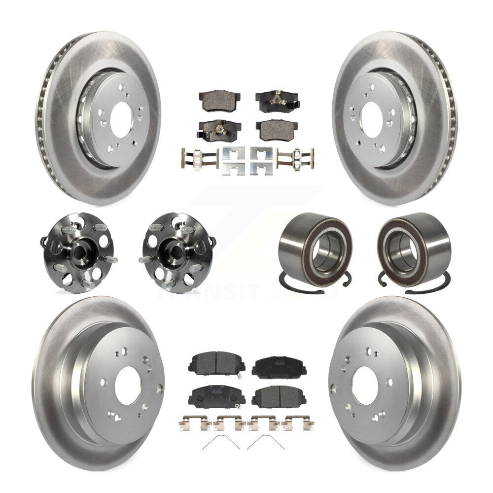 Kit de plaquettes de rotor de frein revêtues de roulement de moyeu avant et arrière (10 pièces) pour Acura RDX AW 13-16