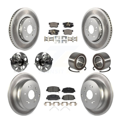 Kit de plaquettes de rotor de frein revêtues de roulement de moyeu avant et arrière (10 pièces) pour Acura RDX AW 13-16