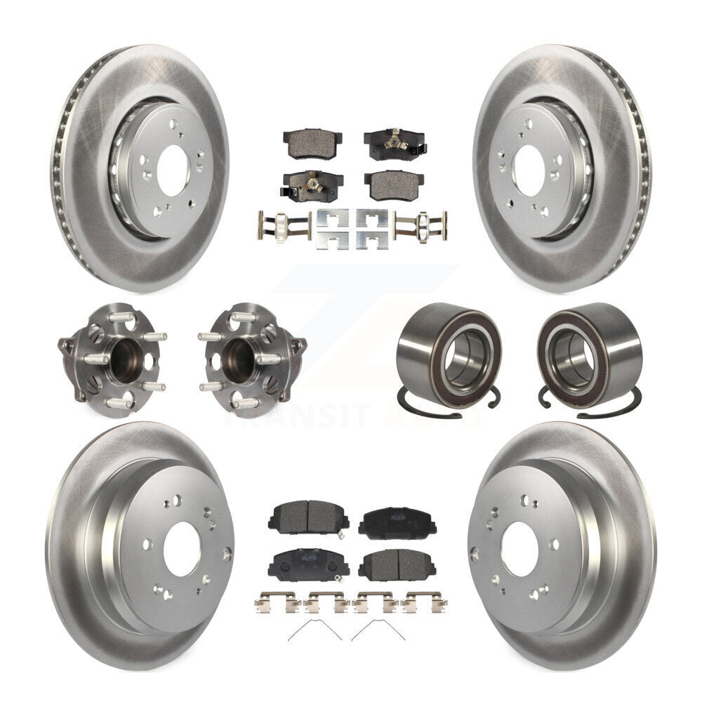 Kit de plaquettes de rotor de frein revêtues de roulement de moyeu avant et arrière (10 pièces) pour Acura RDX FW 13-18
